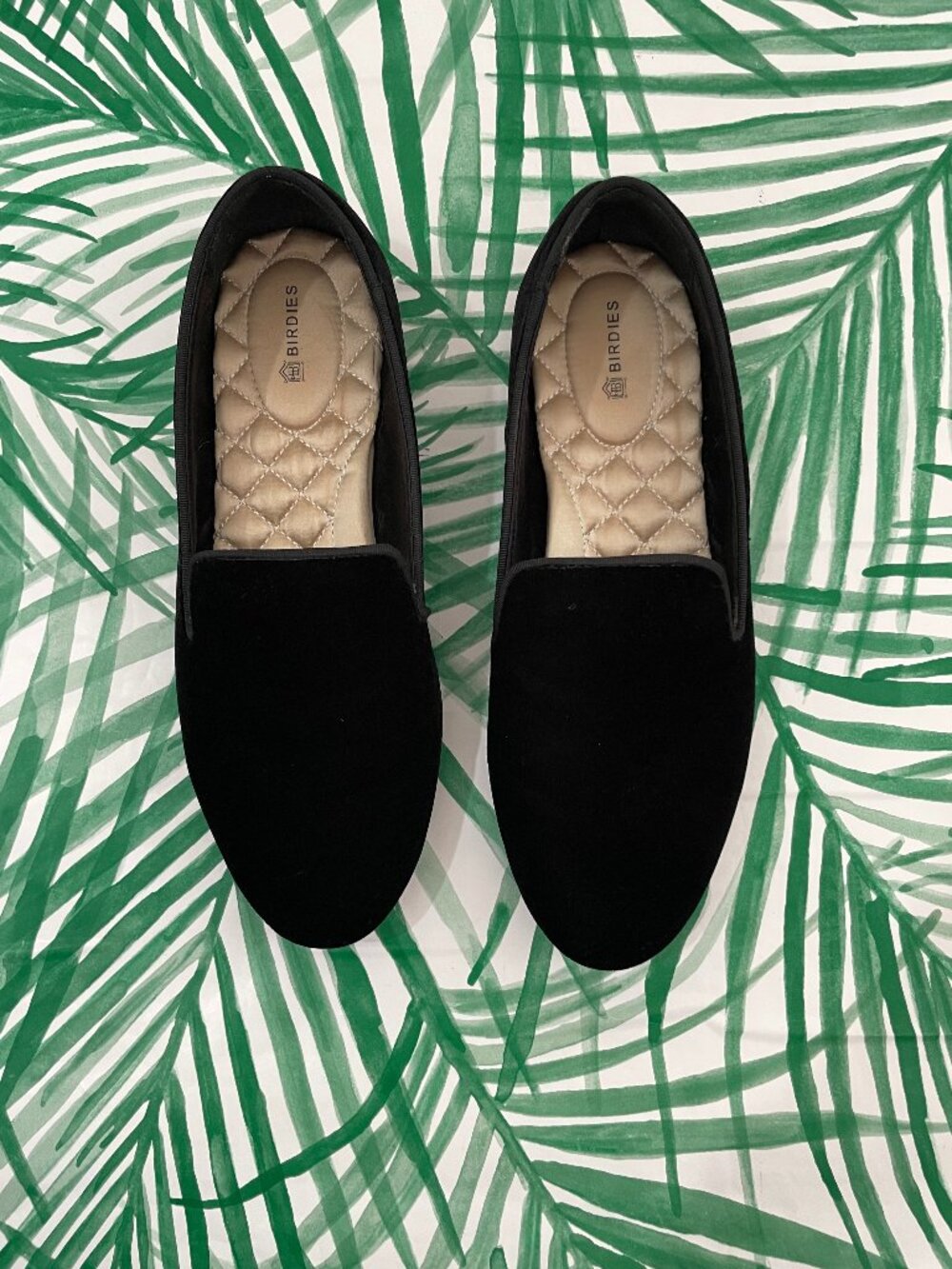 Birdies The Starling Black Velvet Loafer Flats Women's Size 8